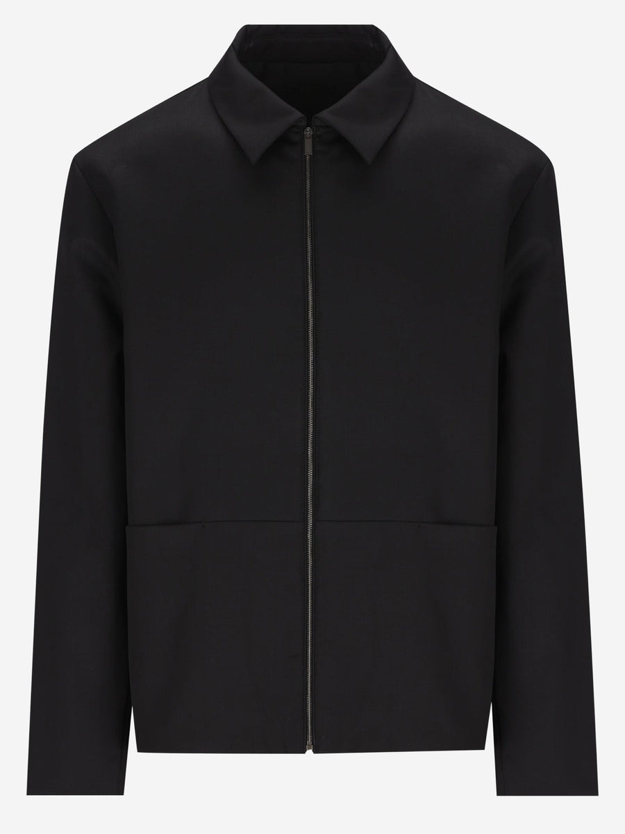 Reversible Wool And Nylon Jacket Black