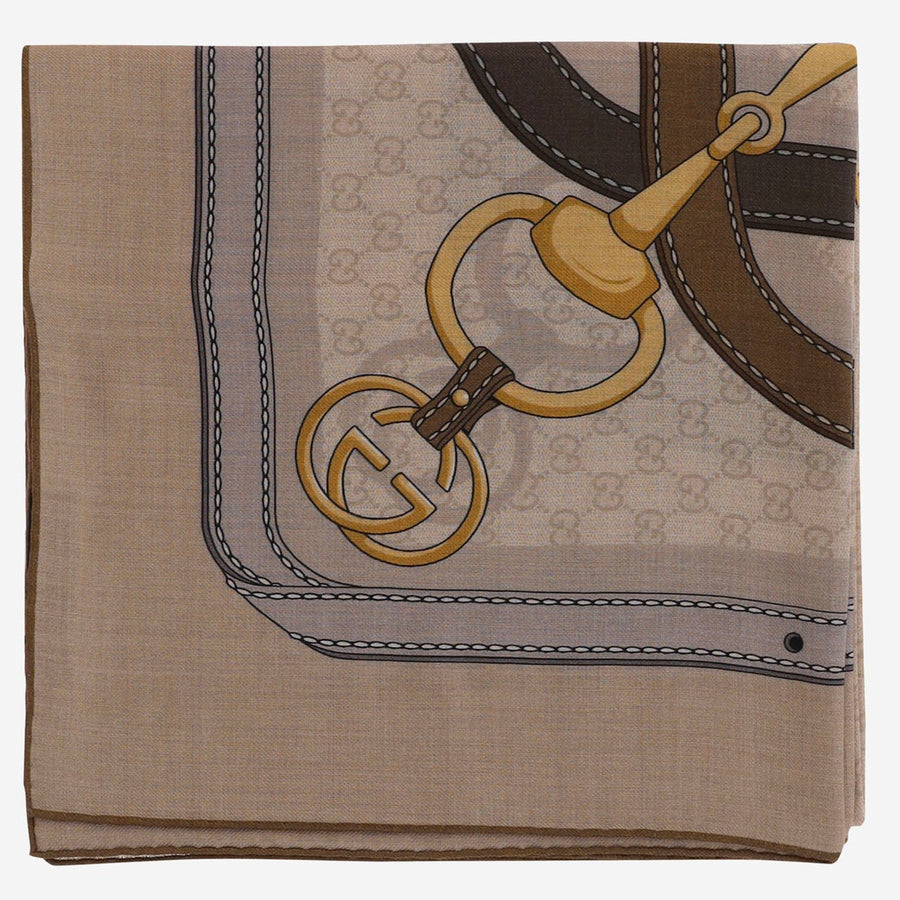 Scarf Wool And Silk Beige