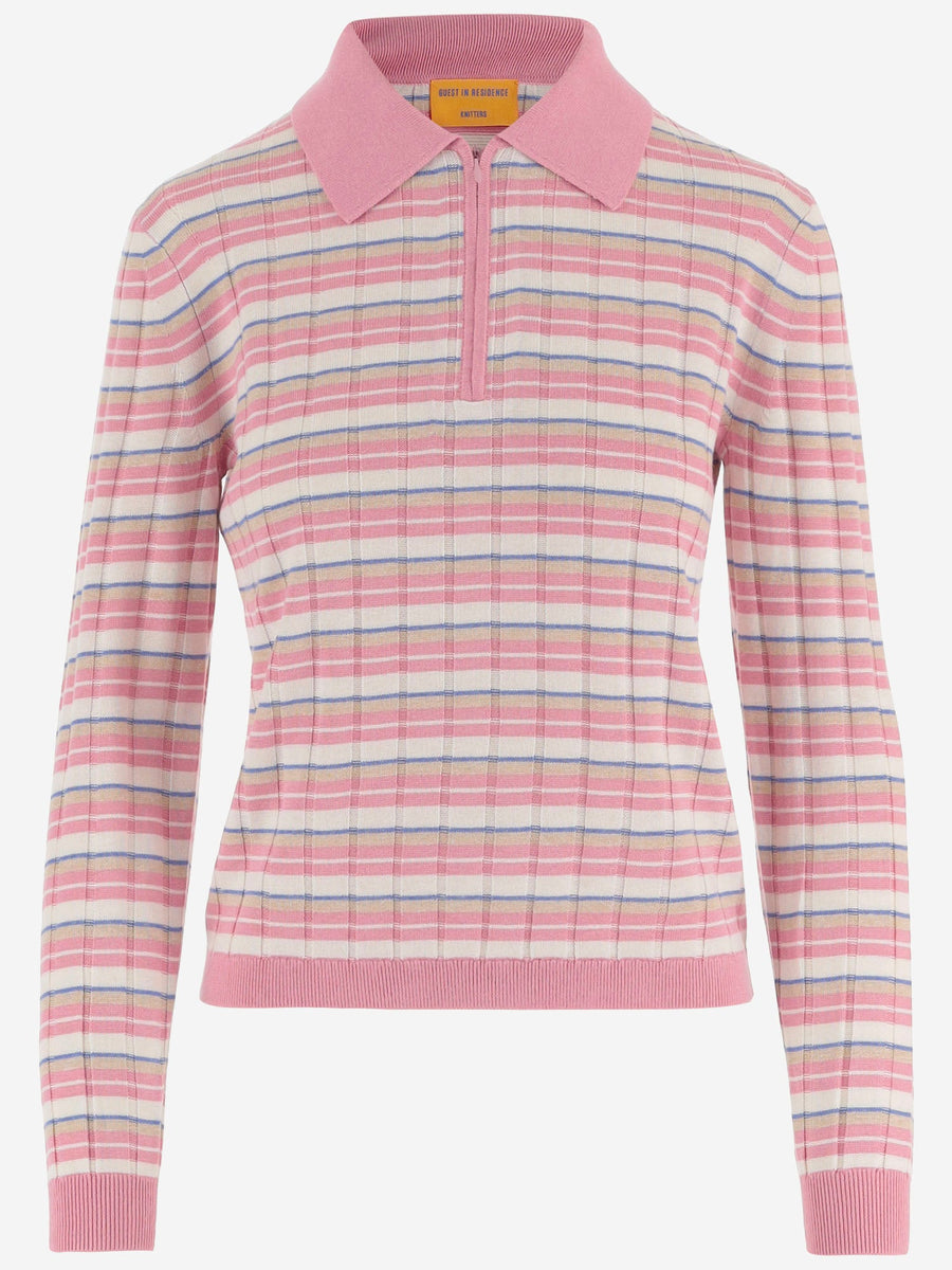 Sweater Striped Silk And Linen Multicolour