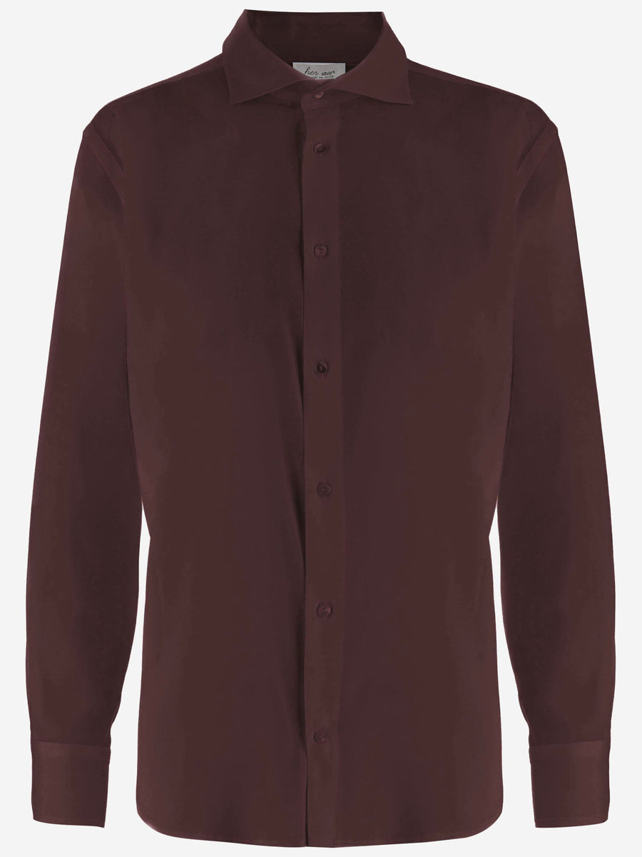 Silk Stretch Shirt Brown