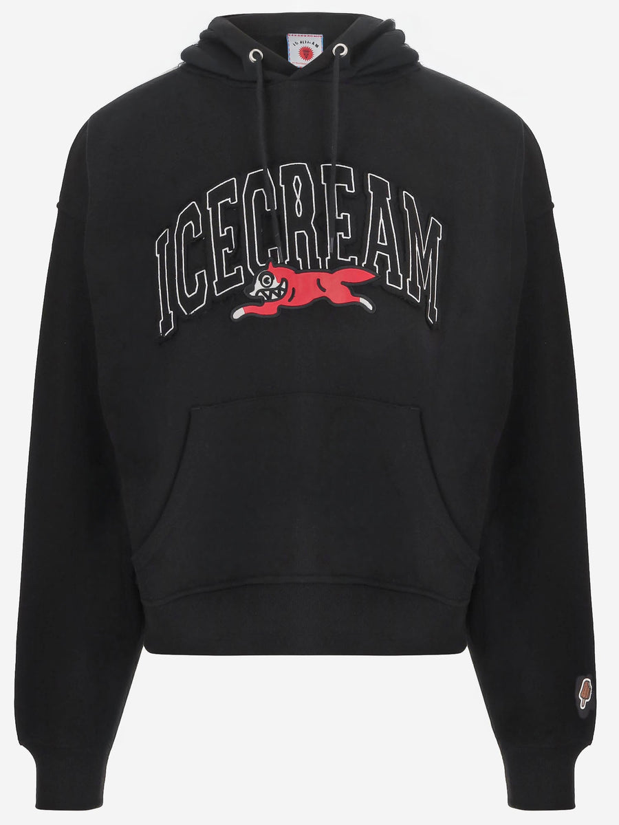 Cotton Hoodie With Ice Cream Print Black Sweatshirts