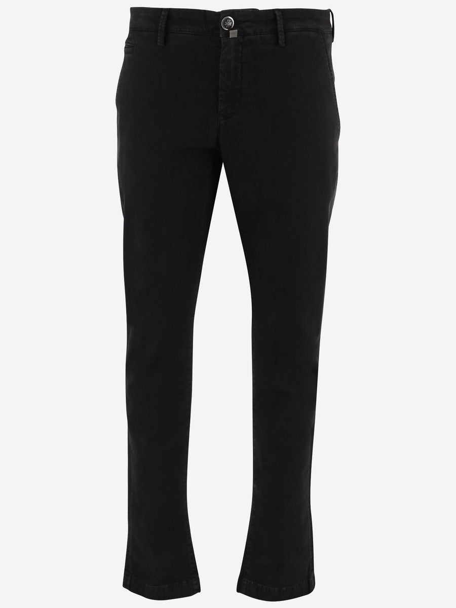 Pants Stretch Cotton-Blend Black Trousers