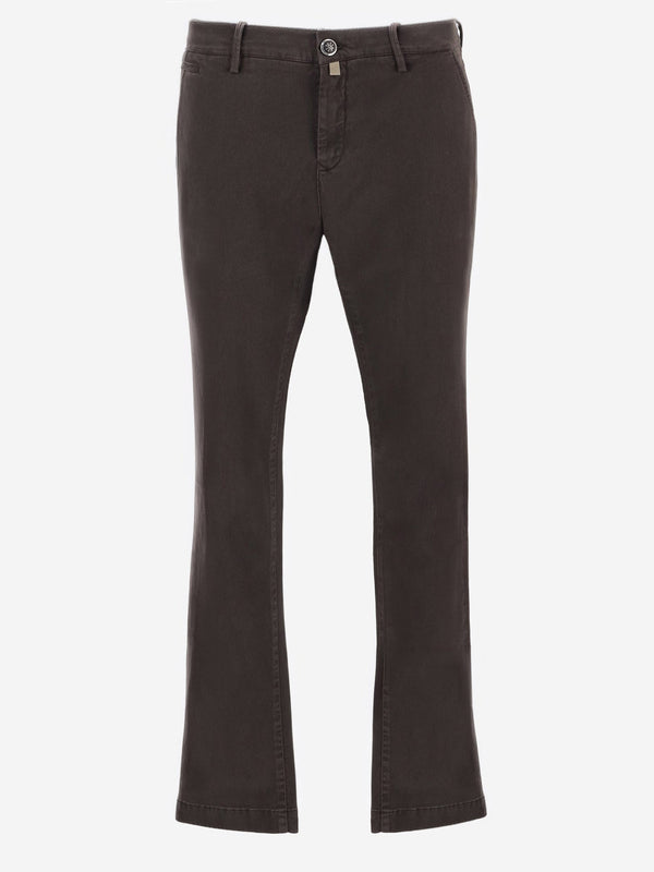 Trousers Stretch Cotton-Blend Brown Lyocell