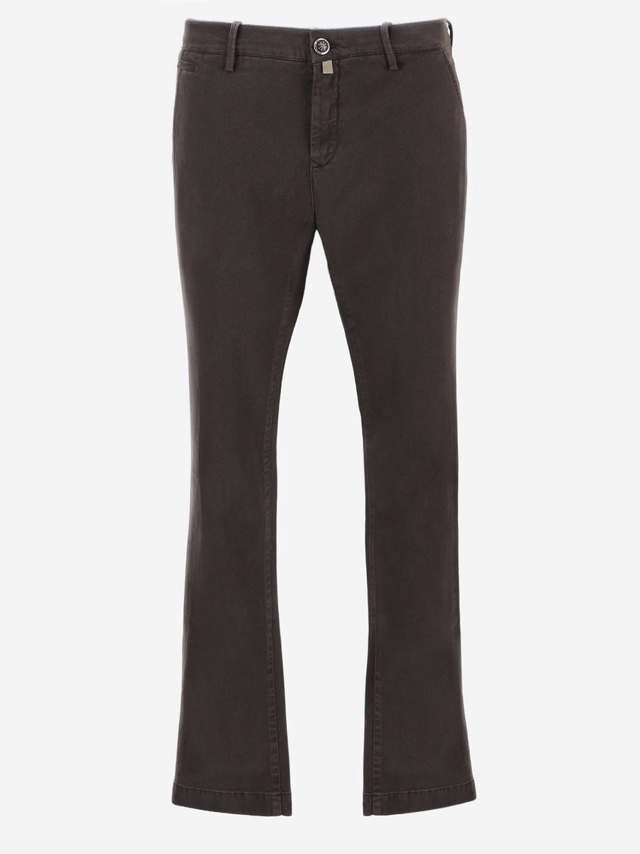 Trousers Stretch Cotton-Blend Brown Lyocell