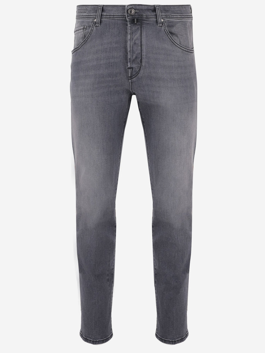Stretch Cotton Denim Jeans Grey Trousers