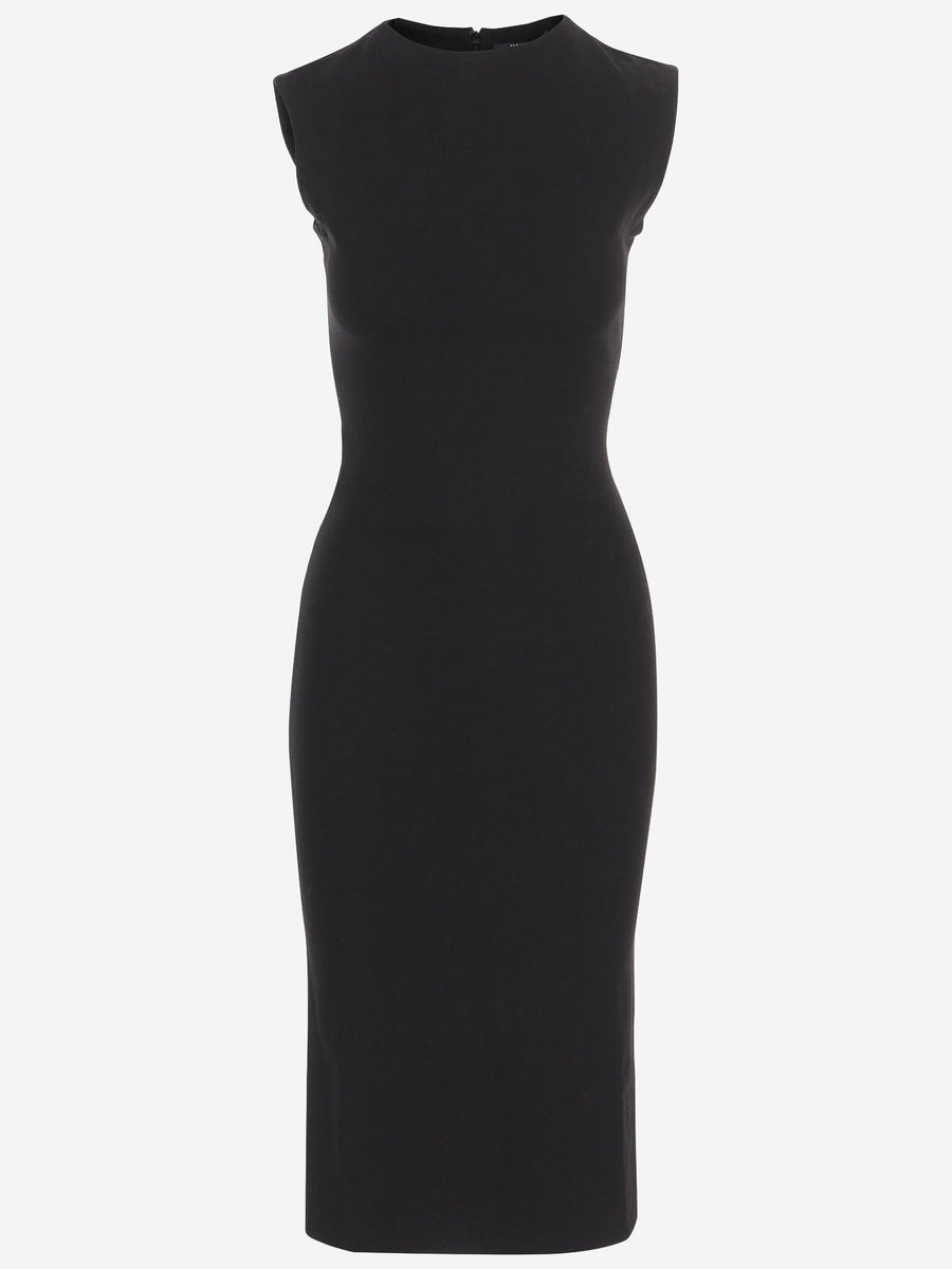 Midi Dress Alba With Ruffles Black Viscose