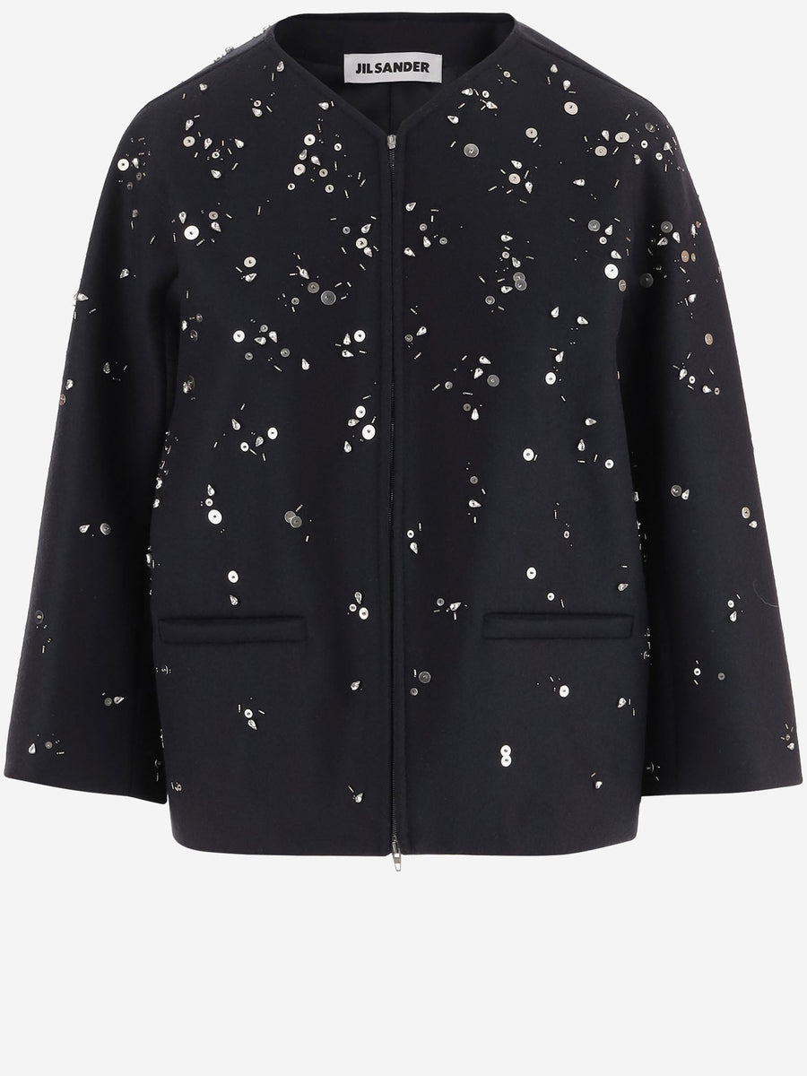 Virgin Wool Jacket With Metal Details Navy
