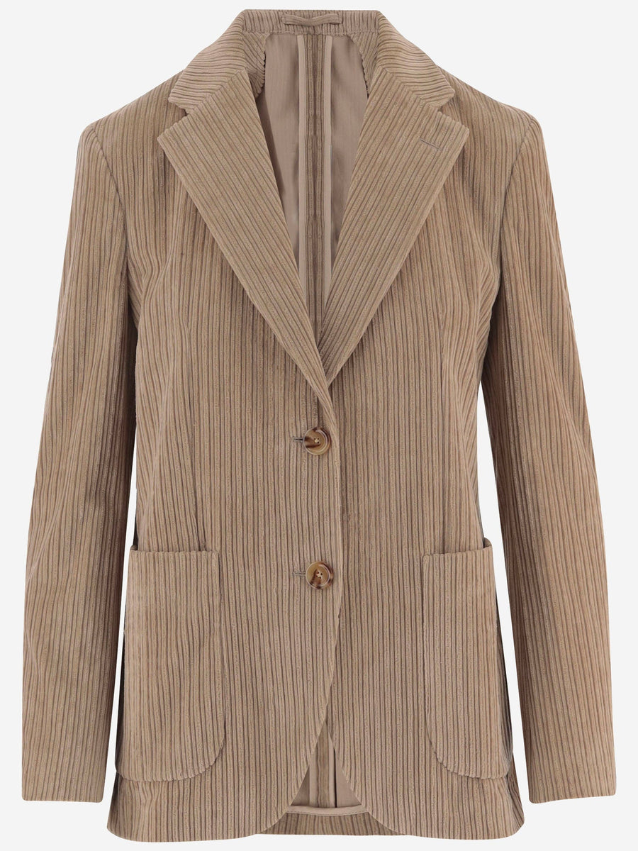 Jacket Ribbed Cotton Velvet Beige