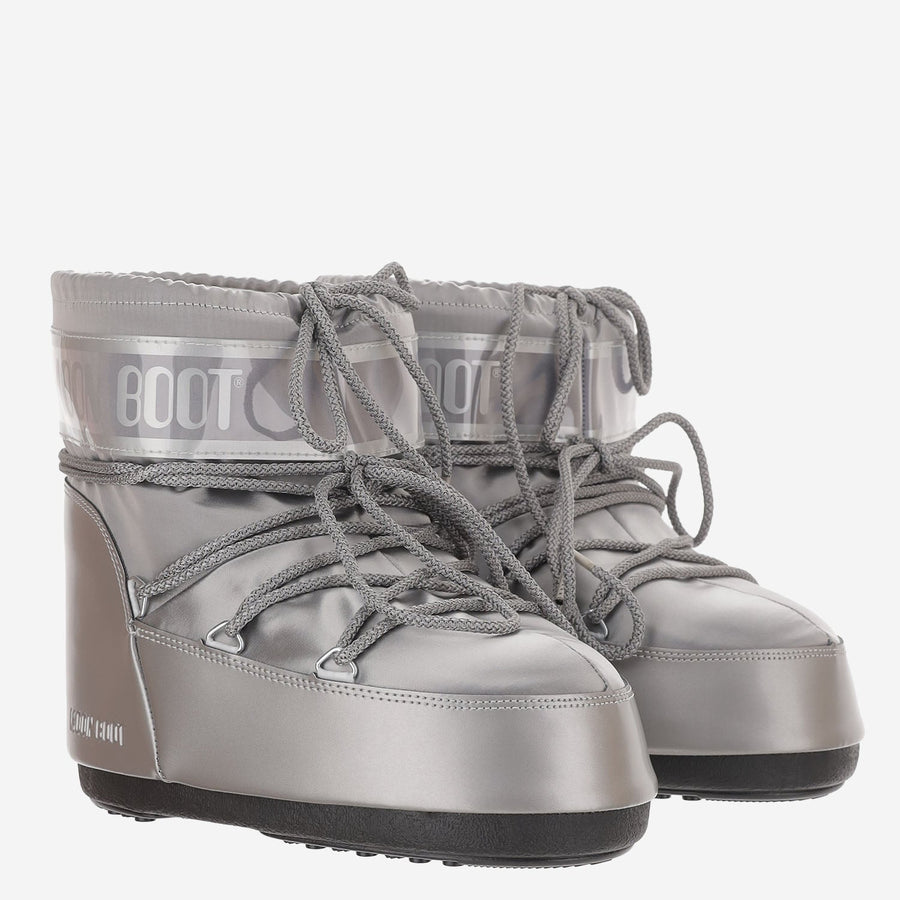 Ankle Boots Icon Low Glance Silver Rubber And Mesh