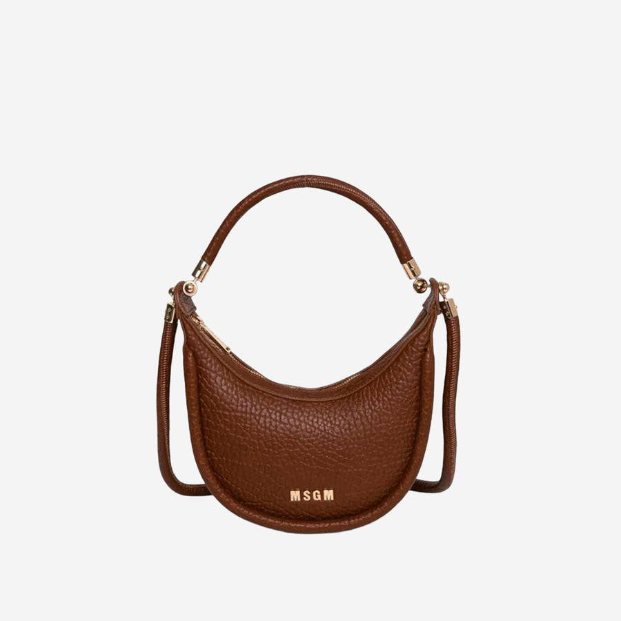 Shoulder Bag Brown Faux Leather