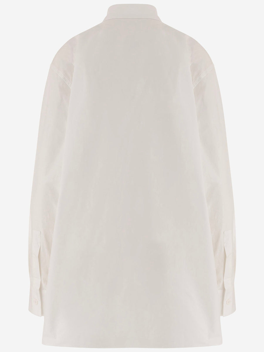 Cotton Shirt With Asymmetrical Hem White