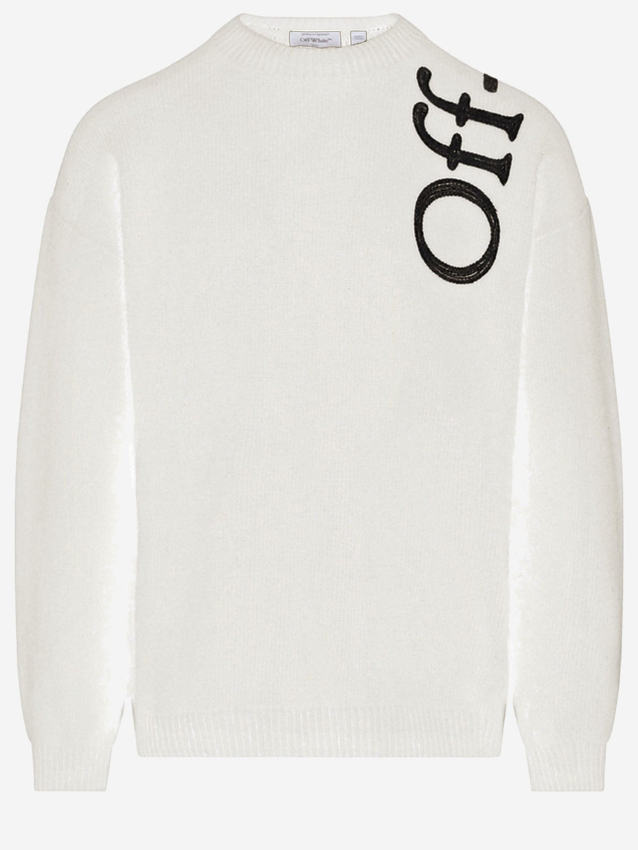 Wool-Blend Sweater With Logo White