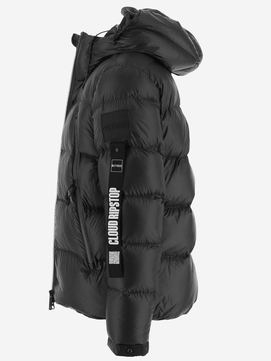 Down Jacket Quilted Nylon Black Polyamide Padded &