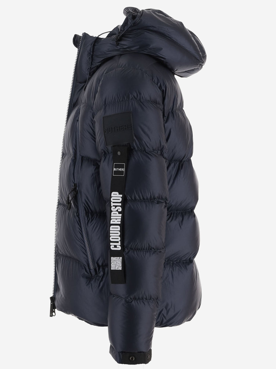 Quilted Down Jacket Navy Polyamide Padded &