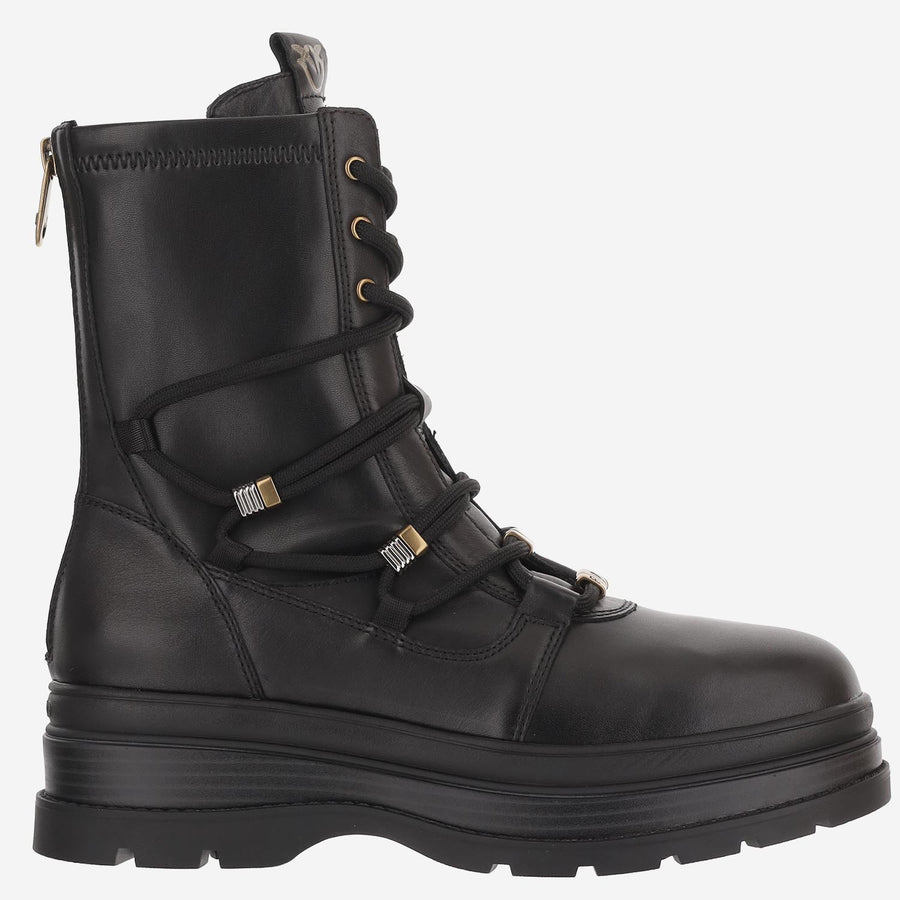 Leather Ankle Boots Black Upper: Cow