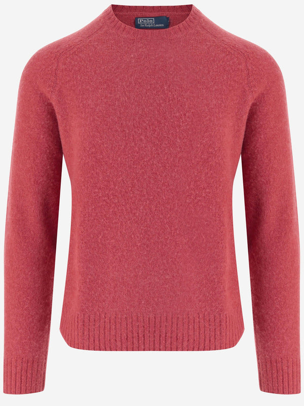 Wool And Cashmere Sweater With Elbow Patches Light Red