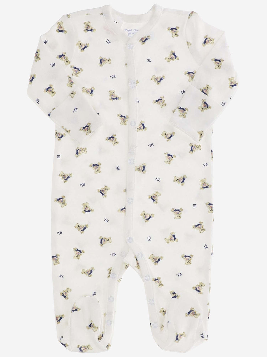 One-Piece Cotton Onesie With Polo Bear Print Multicolour Tracksuit Sets