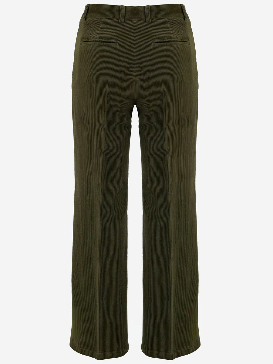 Trousers Stretch Cotton Velvet Green