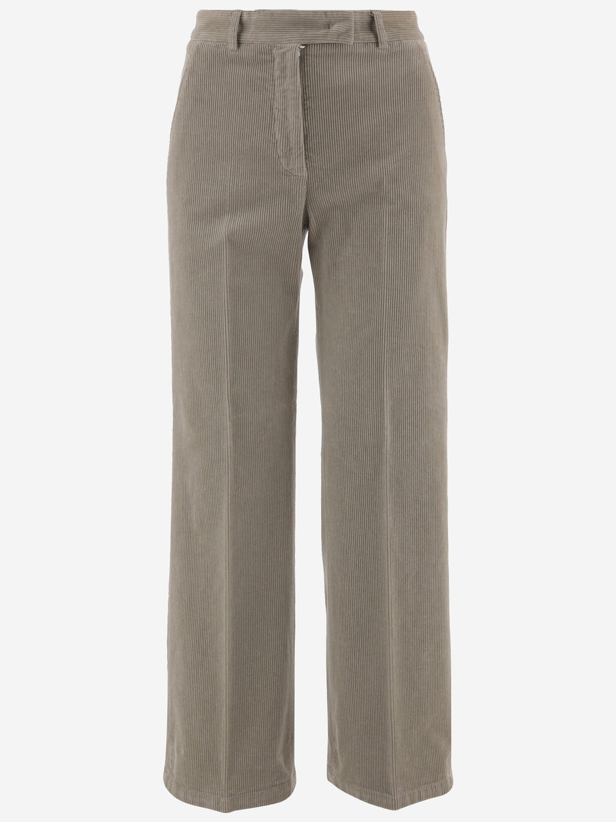 Stretch Cotton Trousers Beige