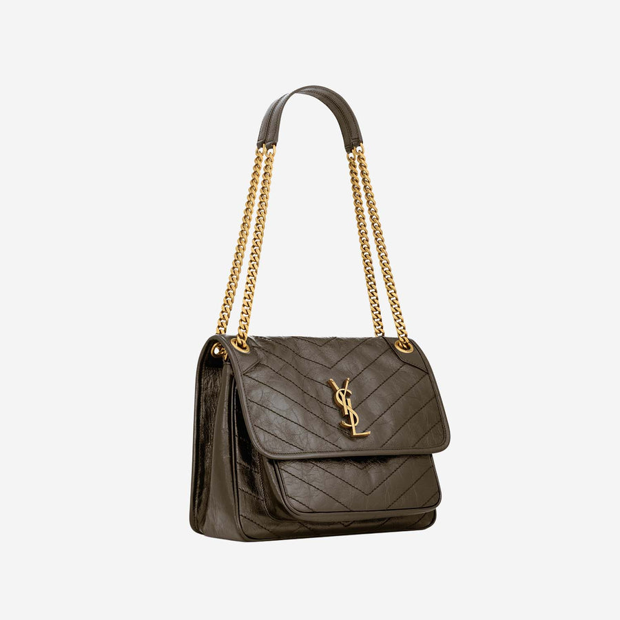 Shoulder Bag Niki Media Khaki Leather