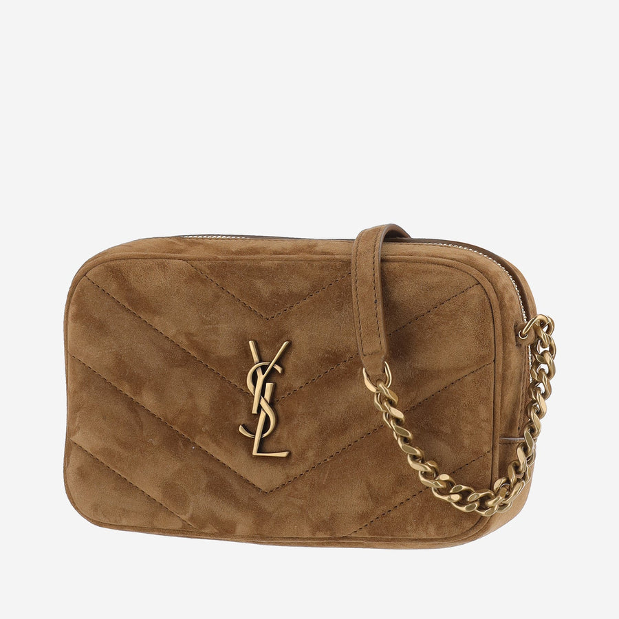 Shoulder Bag Le 5 À 7 Suede Orange Caramel Cognac