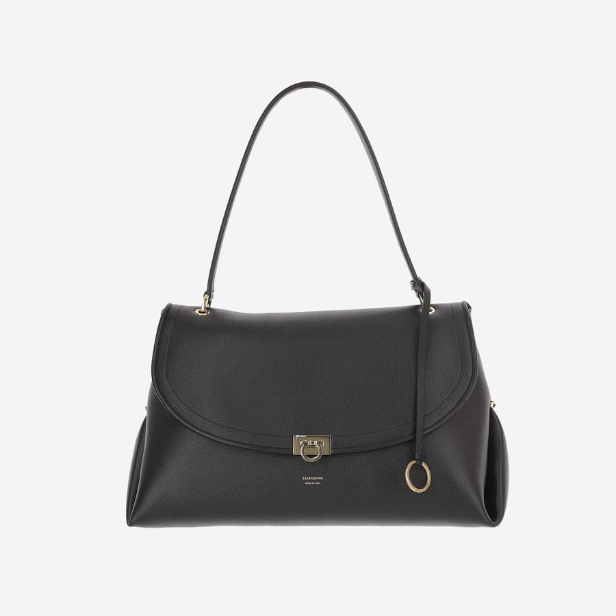 Shoulder Bag Leather Black-Dark Brown Black/dark Brown/brown