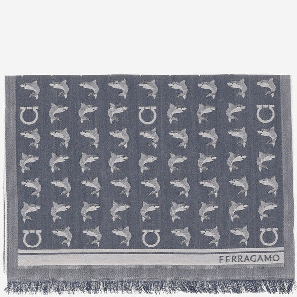 Scarf Washed Denim Wool