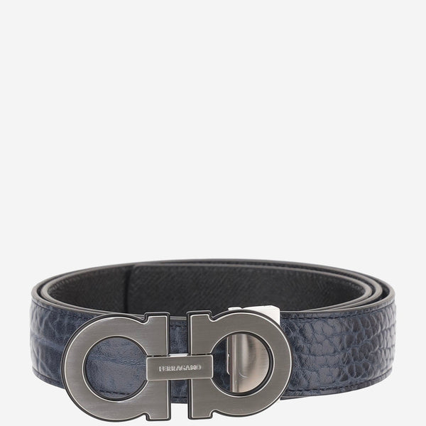 Leather Belt Calf New Navy Dkb/graphite/black