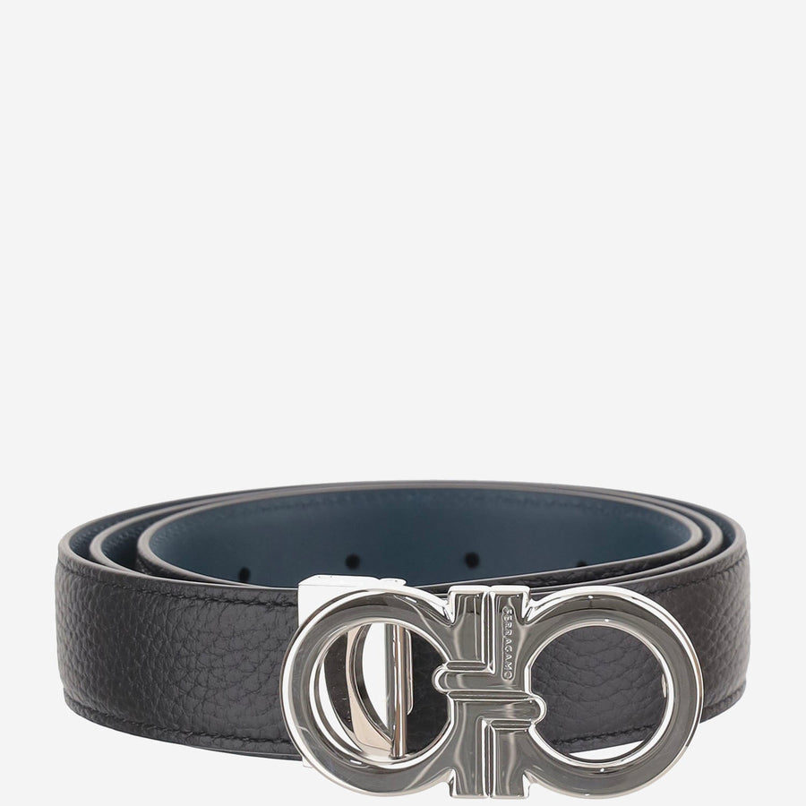 Leather Belt Black-Titanic Blue Black/titanic Calf