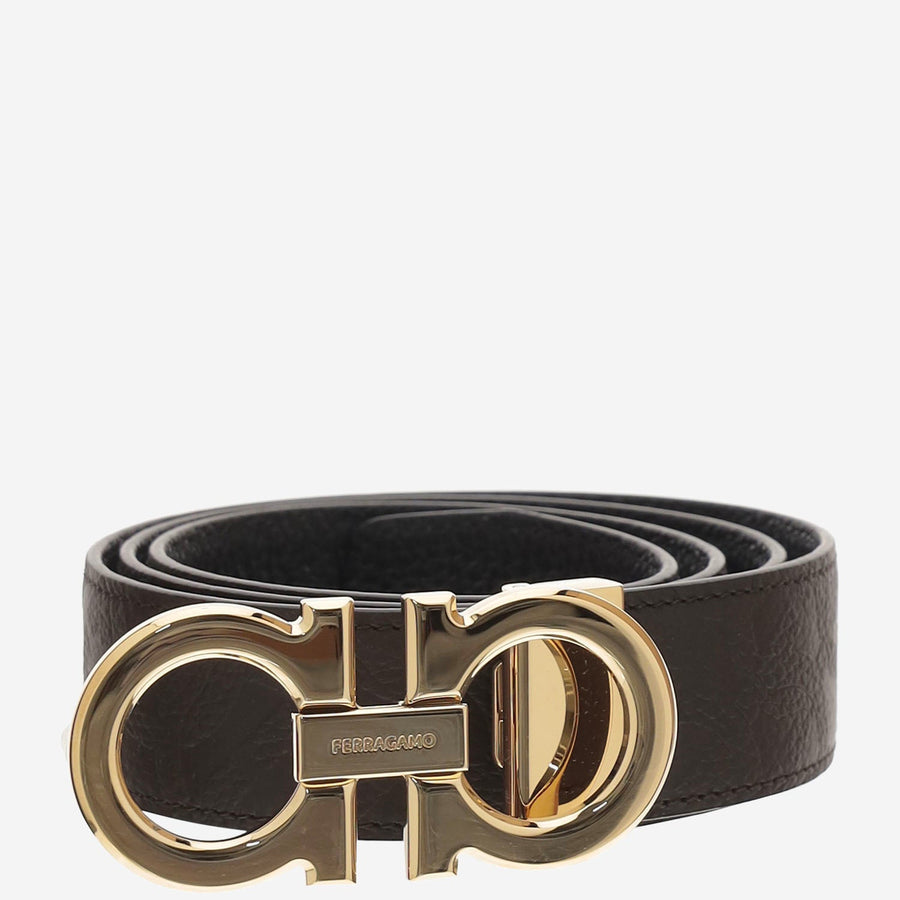 Belt Calf Leather Dark Brown-Black Brown/black