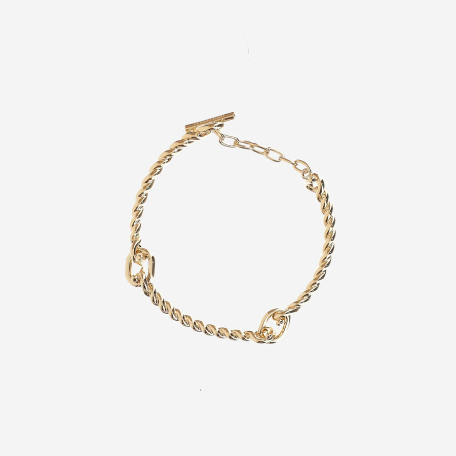 Brass Torchon Hook Bracelet Gold