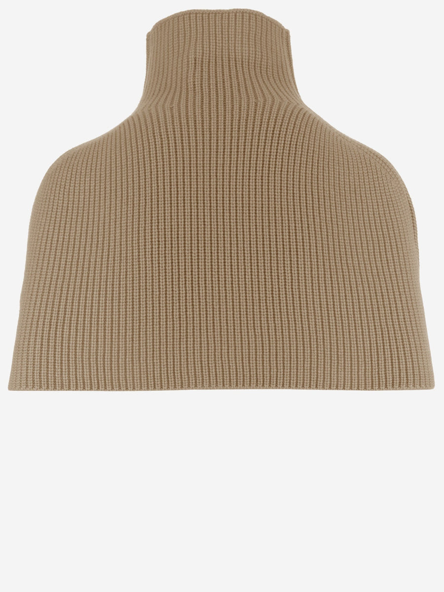 Cashmere High Neck Cape Shawl Beige Capes
