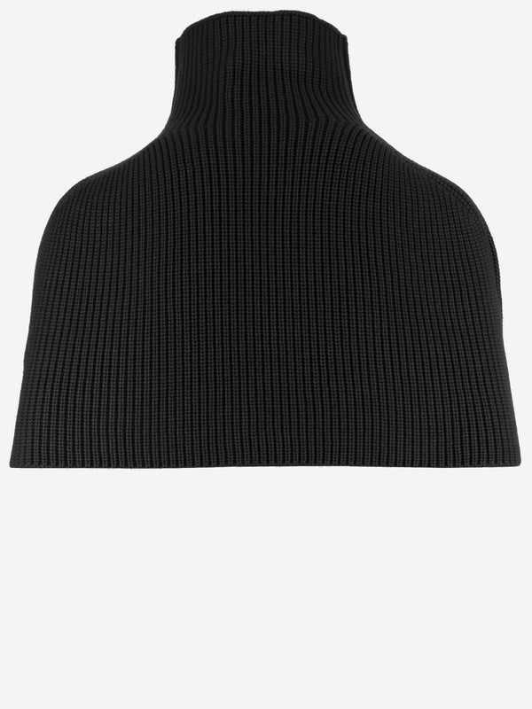 Cashmere Shawl With High Neck Black Capes
