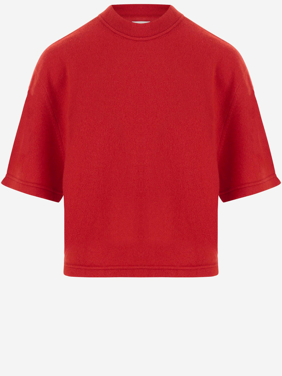 Short-Sleeved Cashmere Sweater Red