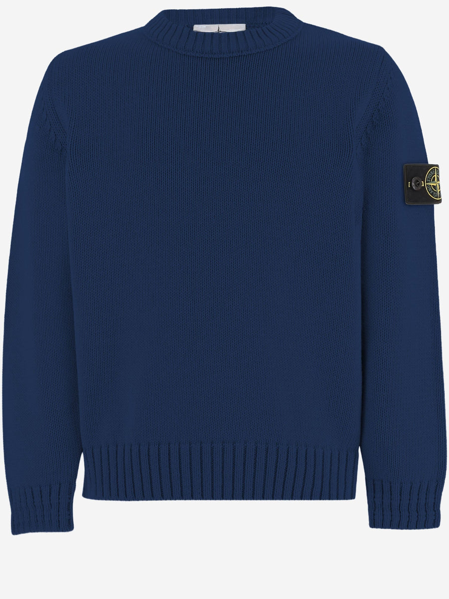 Cotton Sweater With Logo Navy