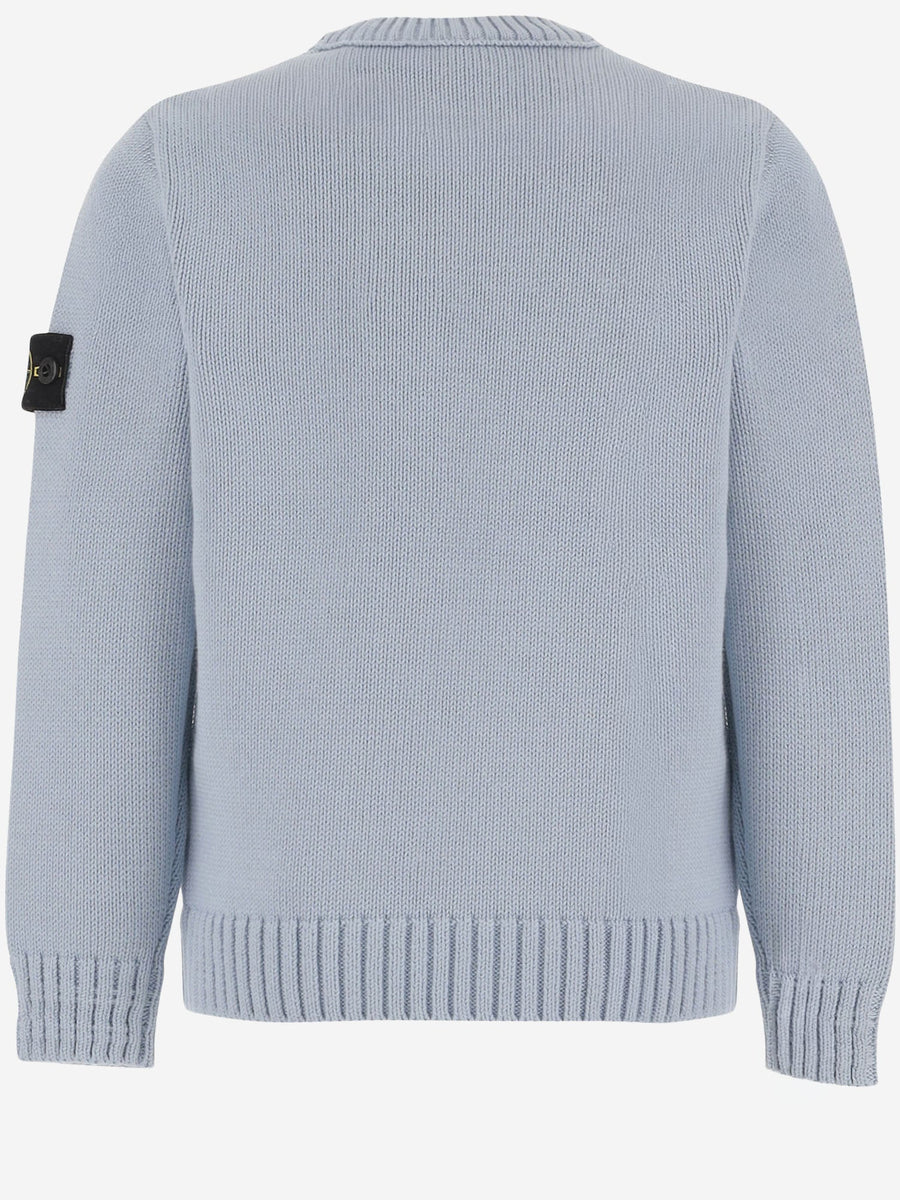Girls Knit Sweater Dust Blue Cotton