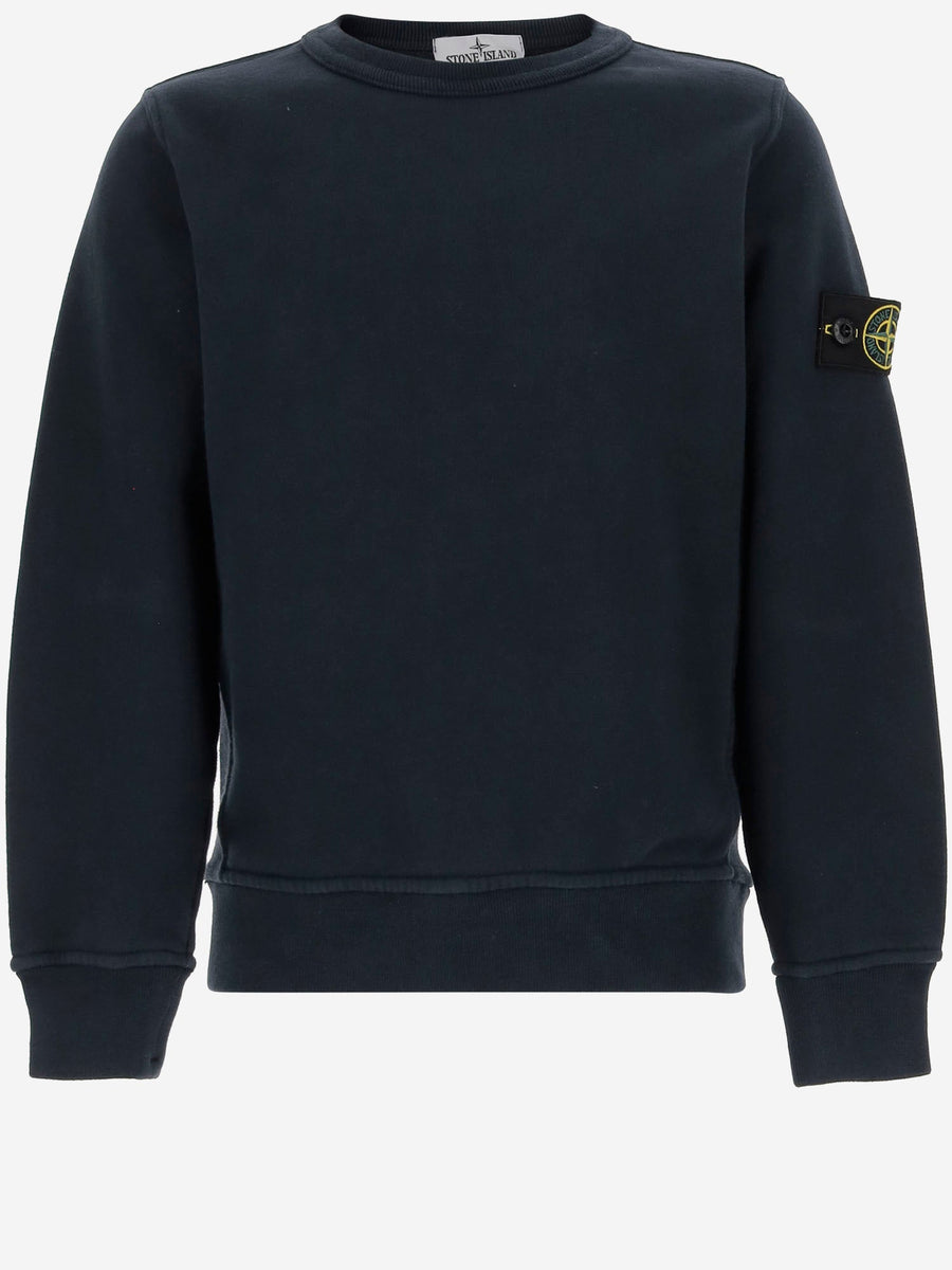 Stretch Cotton Sweatshirt Navy Hoods & Sweatshirts