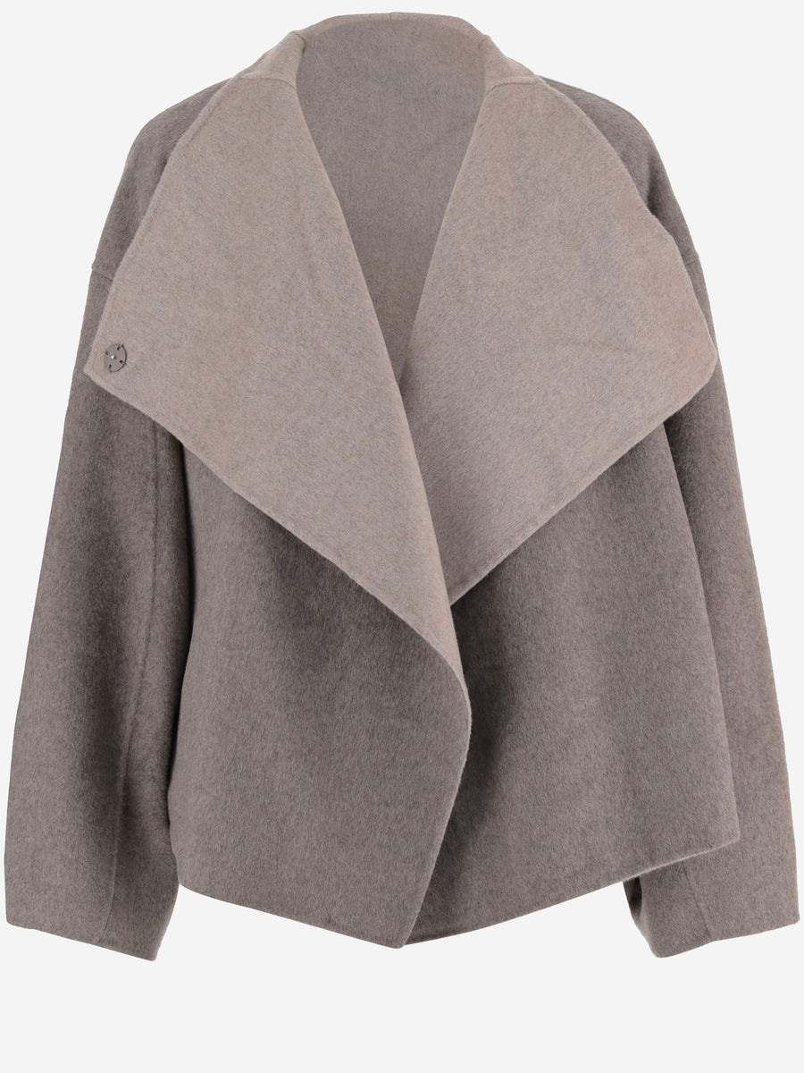 Reversible Wool-Blend Coat Beige