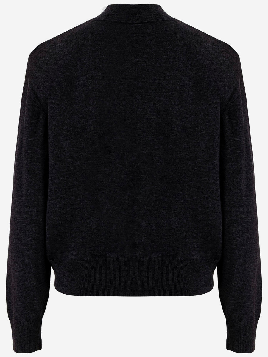 Wool-Blend Turtleneck Sweater Black