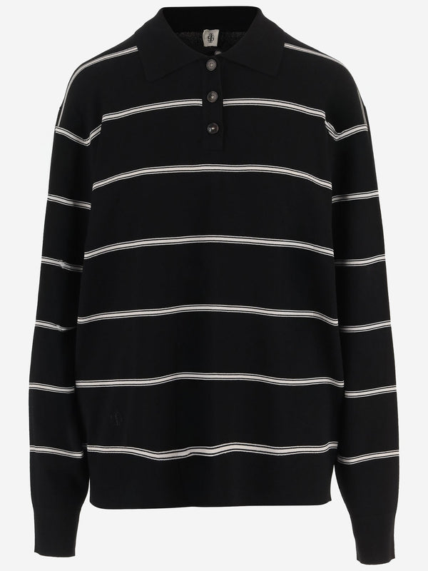 Polo Shirt Viscose-Blend Black Fsc Viscose Knitwear
