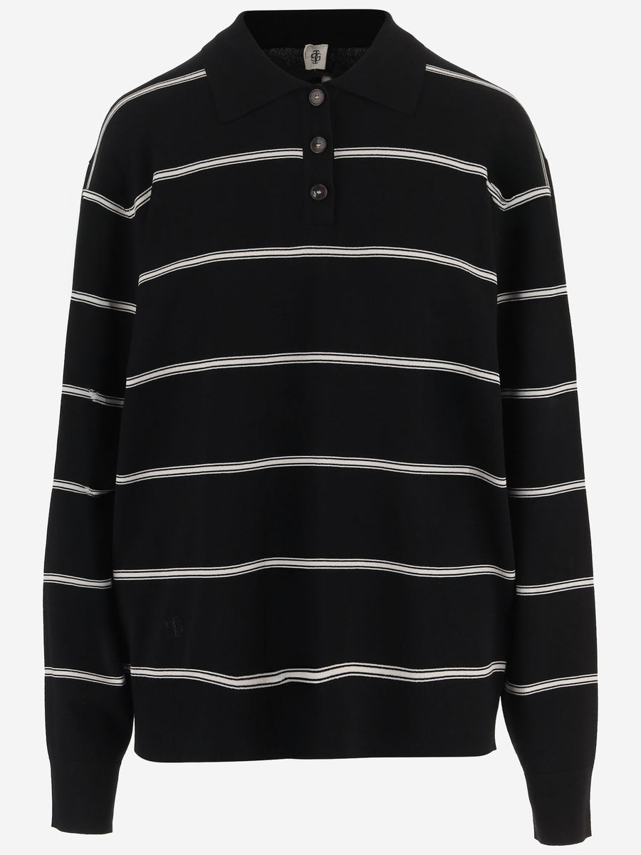 Polo Shirt Viscose-Blend Black Fsc Viscose Knitwear