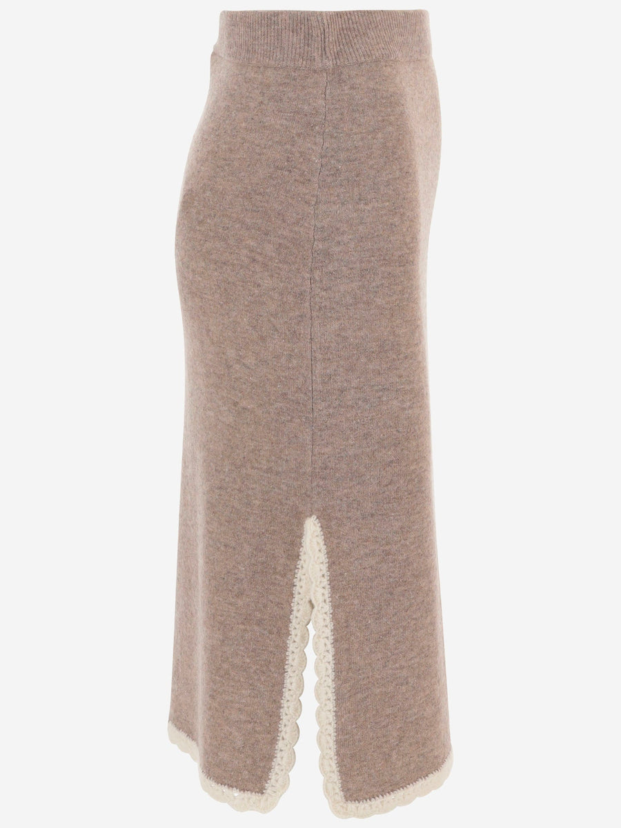 Skirt Wool And Cashmere Beige