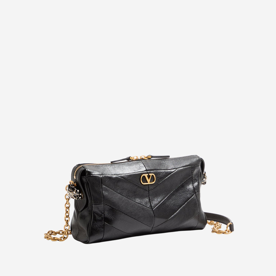 Leather Bag Panthea Black Shoulder