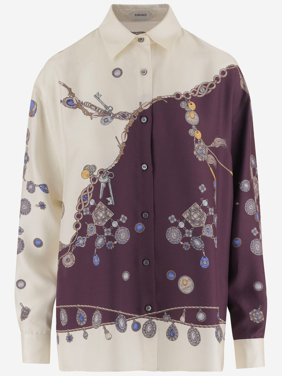 Silk Shirt With Print Multicolour