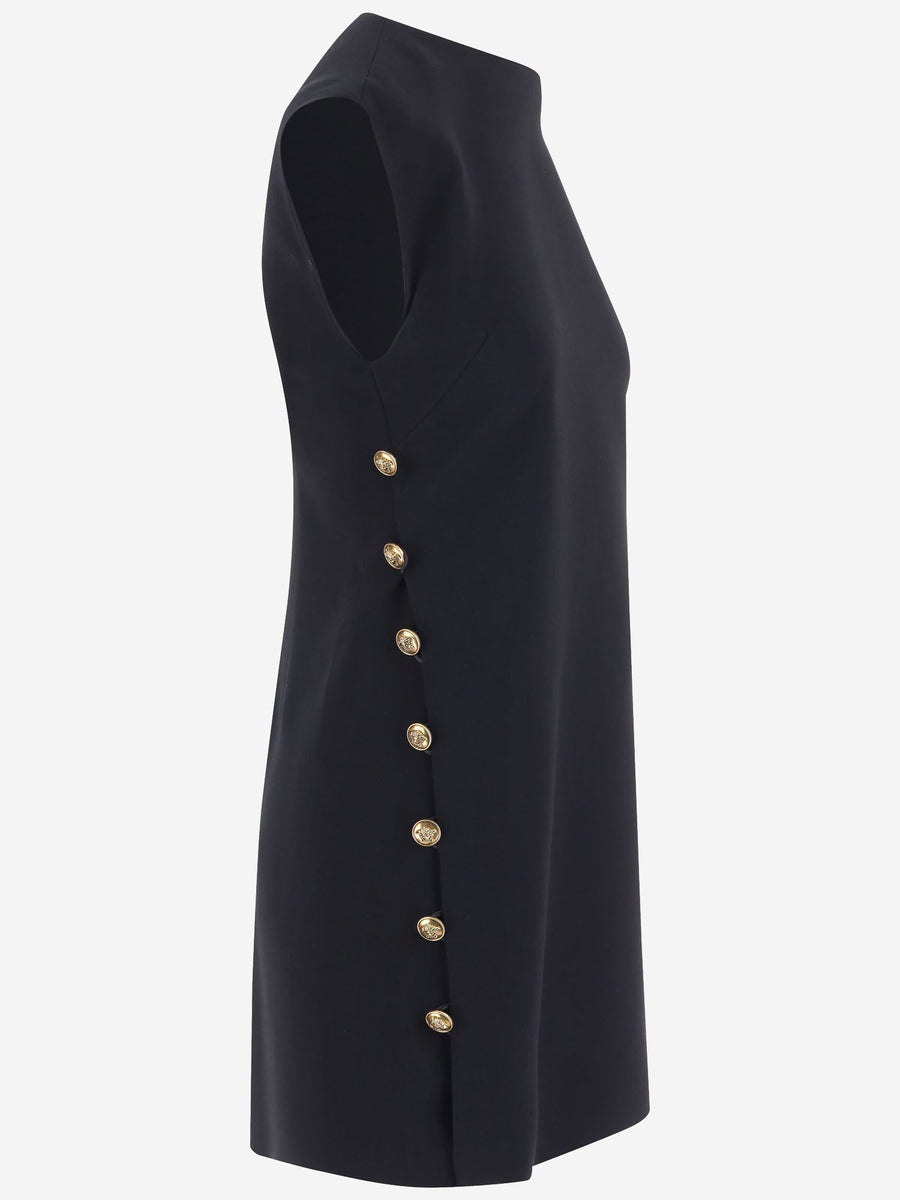 Stretch Viscose Sleeveless Dress Black