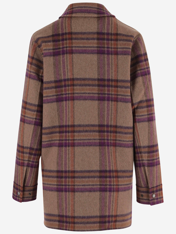 Wool-Blend Check Shirt Multicolour