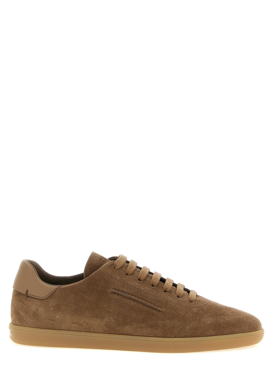 Zegna Suede Sneaker — Camel