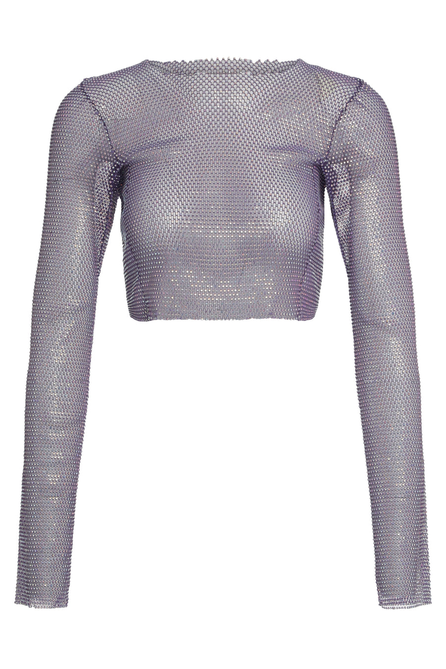Rhinestone Mesh Top Lilac Other Fibers Tops