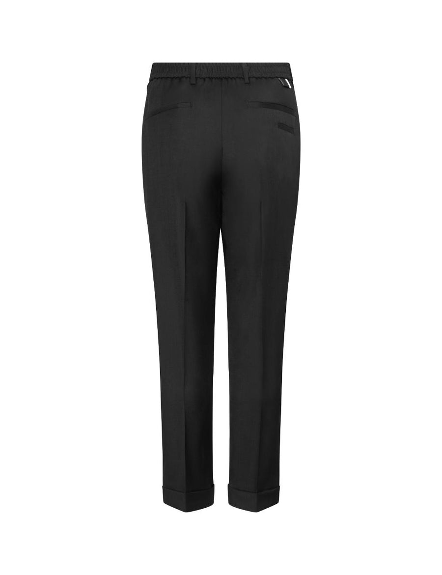 Trousers Slim Carrot Fit Black Cotton