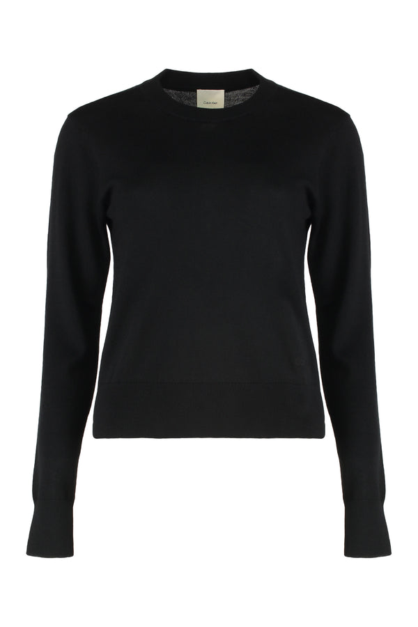 Round Neck Merino Wool Sweater Black Pet